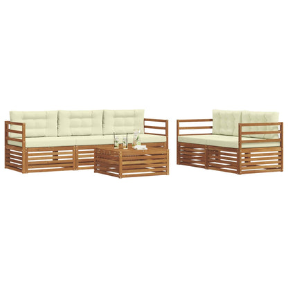 Set di divani da esterno con cuscino 6 pcs Naturale e Crema