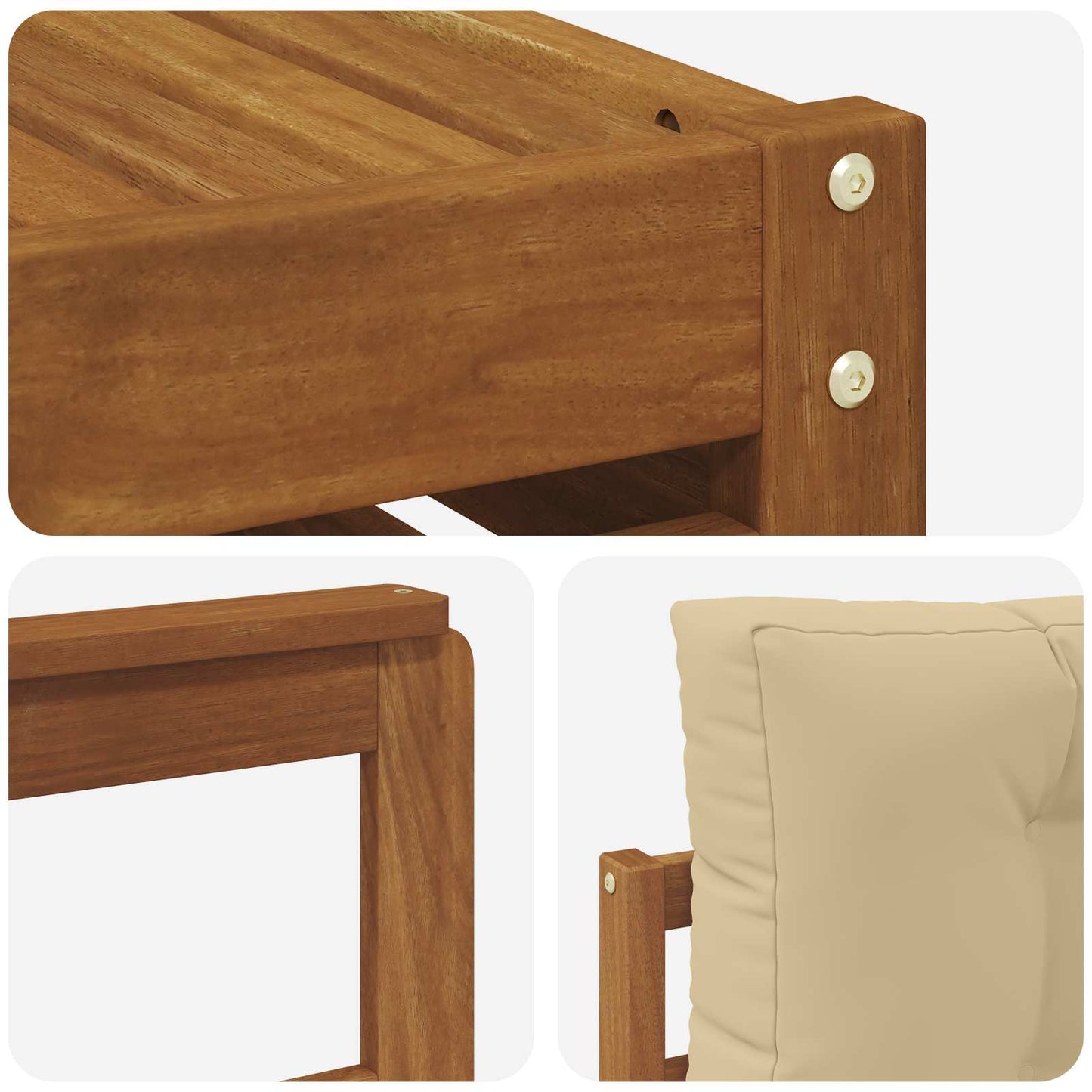 Set di divani da esterno con cuscino 6 pcs Naturale e Beige | homemem39