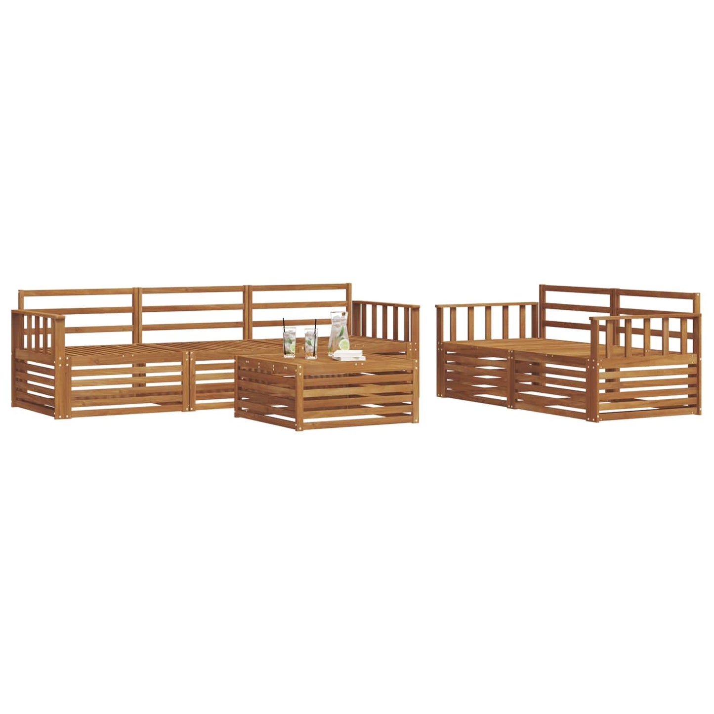 Set di divani da esterno 6 pcs Naturale