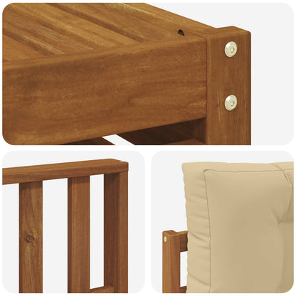 Set di divani da esterno con cuscino 6 pcs Naturale e Beige | homemem39