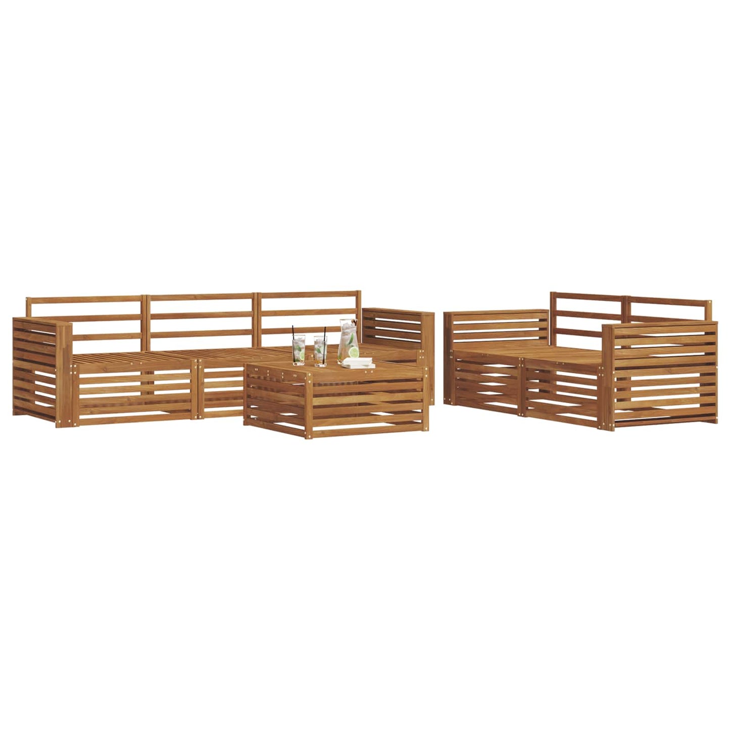 Set di divani da esterno 6 pcs Naturale