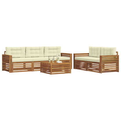 Set di divani da esterno con cuscino 6 pcs Naturale e Crema