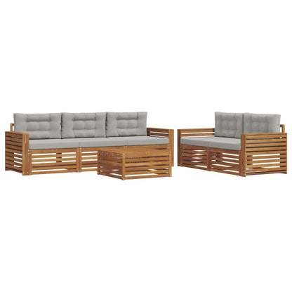 Set di divani da esterno 6 pcs Grigio Naturale e Chiaro | homemem39