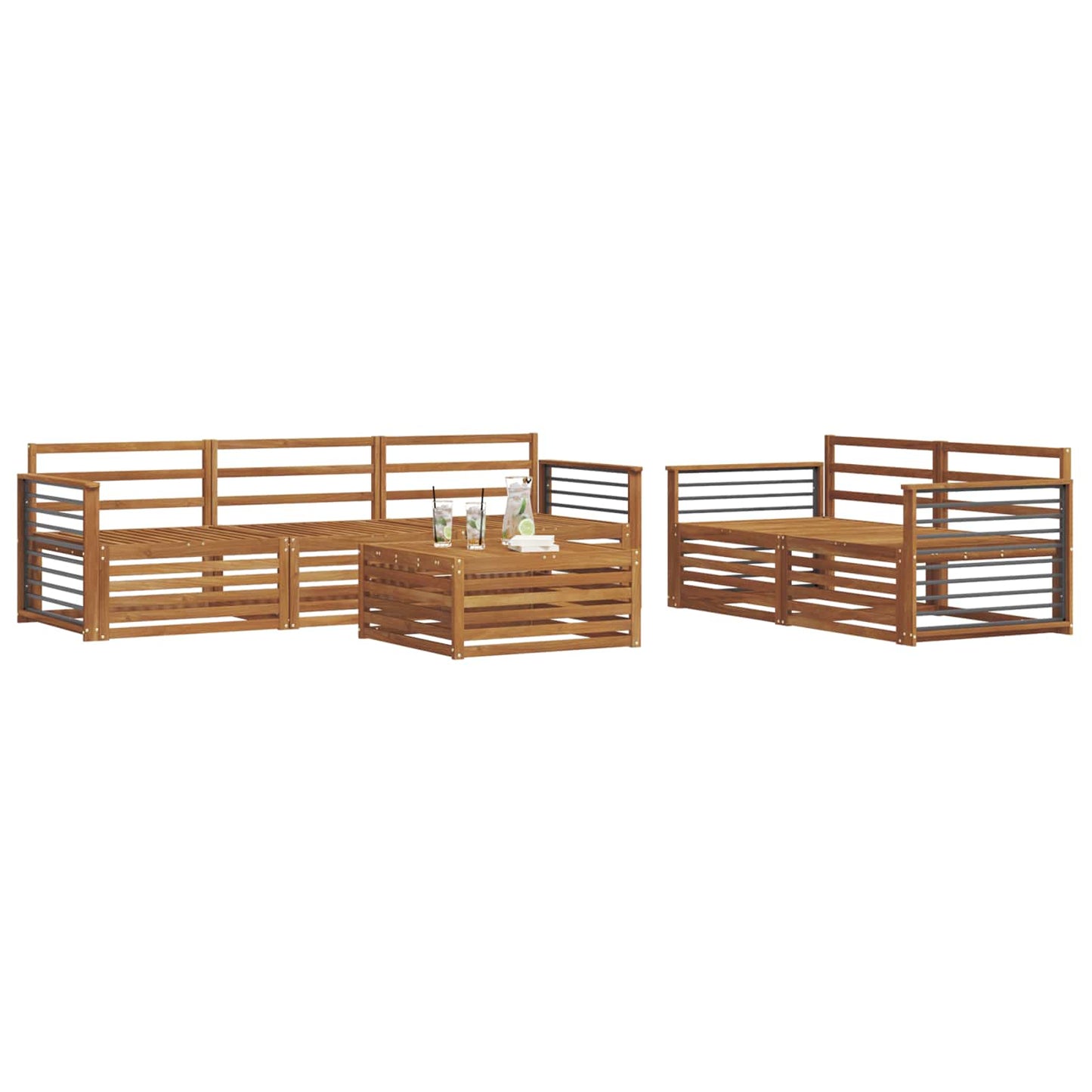 Set di divani da esterno 6 pcs Naturale