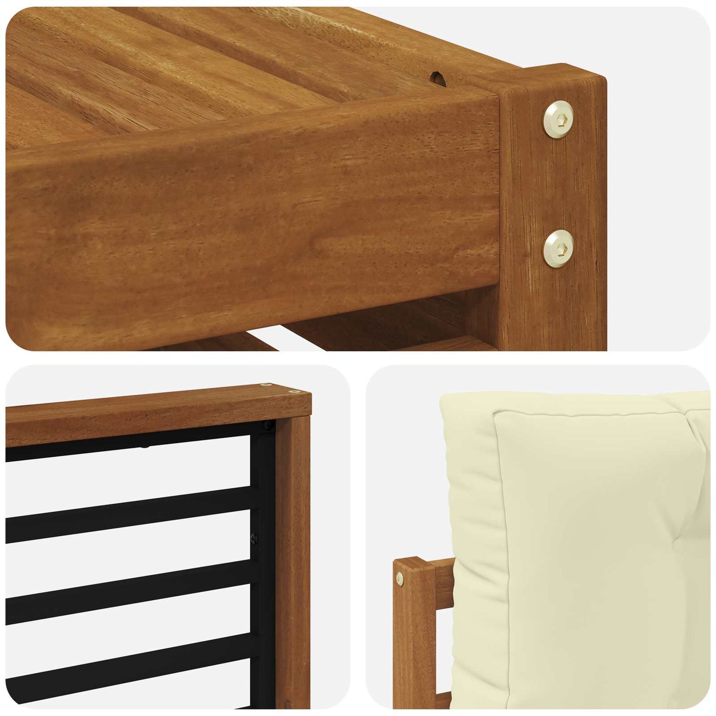 Set di divani da esterno con cuscino 6 pcs Naturale e Crema | homemem39