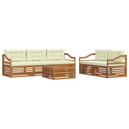 Set di divani da esterno con cuscino 6 pcs Naturale e Crema