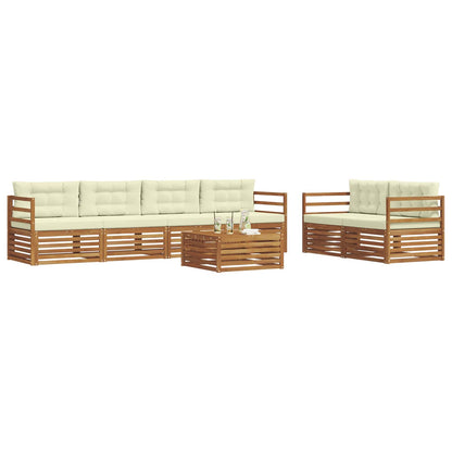 Set di divani da esterno con cuscino 7 pcs Naturale e Crema | homemem39