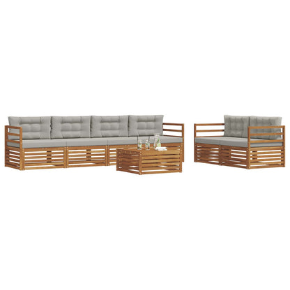 Set di divani da esterno 7 pcs Grigio Naturale e Chiaro
