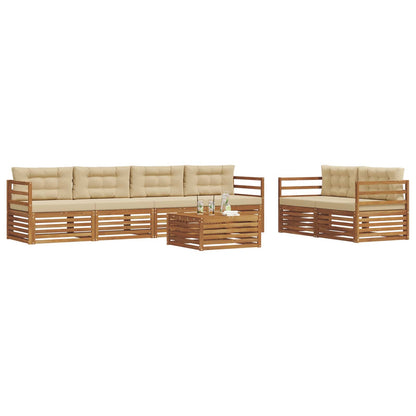 Set di divani da esterno con cuscino 7 pcs Naturale e Beige | homemem39