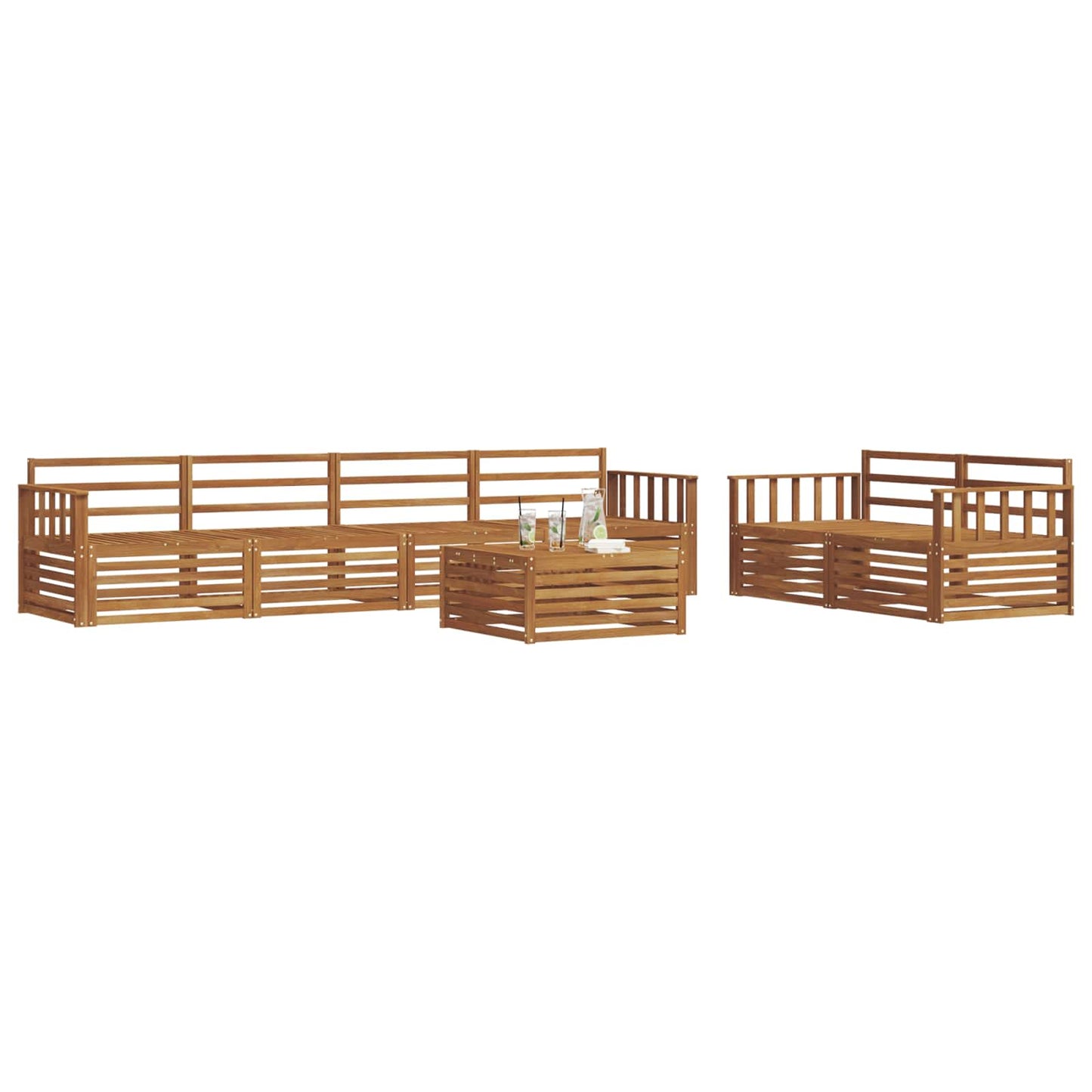 Set di divani da esterno 7 pcs Naturale | homemem39