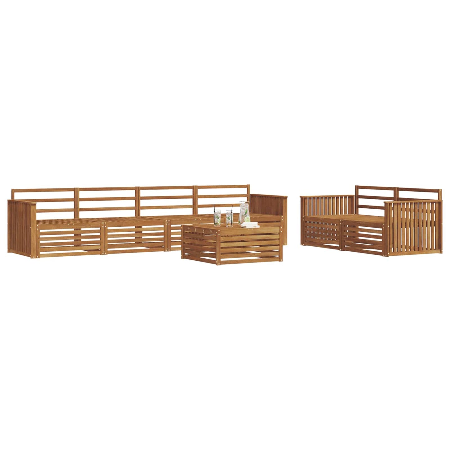 Set di divani da esterno 7 pcs Naturale | homemem39