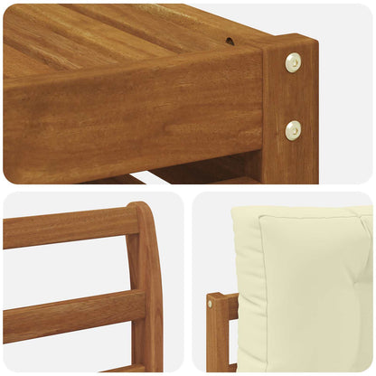Set di divani da esterno con cuscino 7 pcs Naturale e Crema | homemem39