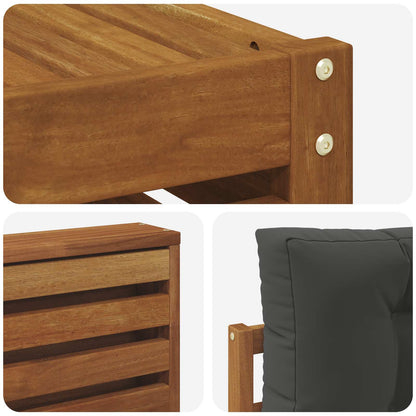 Set di divani da esterno con cuscino 7 pcs Naturale e Antracite | homemem39