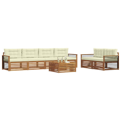 Set di divani da esterno con cuscino 7 pcs Naturale e Crema | homemem39