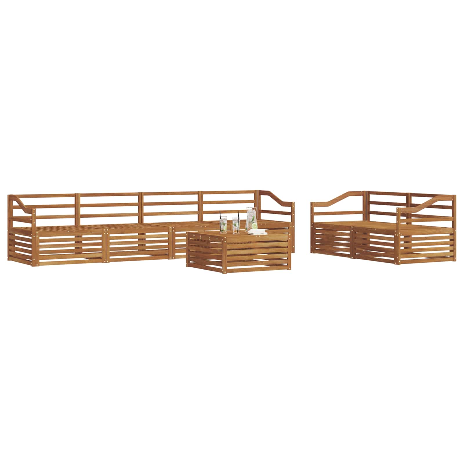 Set di divani da esterno 7 pcs Naturale | homemem39