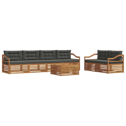 Set di divani da esterno con cuscino 7 pcs Naturale e Antracite | homemem39