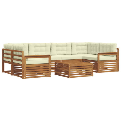 Set di divani da esterno con cuscino 7 pcs Naturale e Crema | homemem39