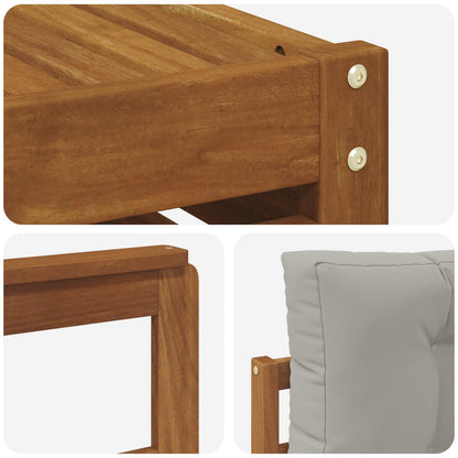 Set di divani da esterno 7 pcs Grigio Naturale e Chiaro | homemem39
