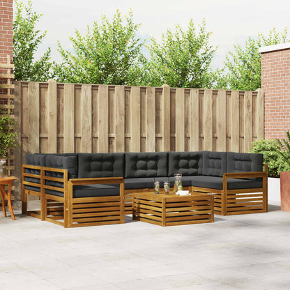 Set di divani da esterno con cuscino 7 pcs Naturale e Antracite