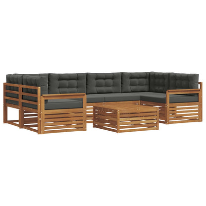 Set di divani da esterno con cuscino 7 pcs Naturale e Antracite | homemem39
