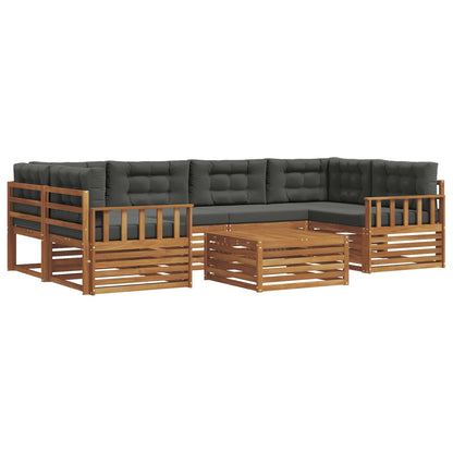 Set di divani da esterno con cuscino 7 pcs Naturale e Antracite
