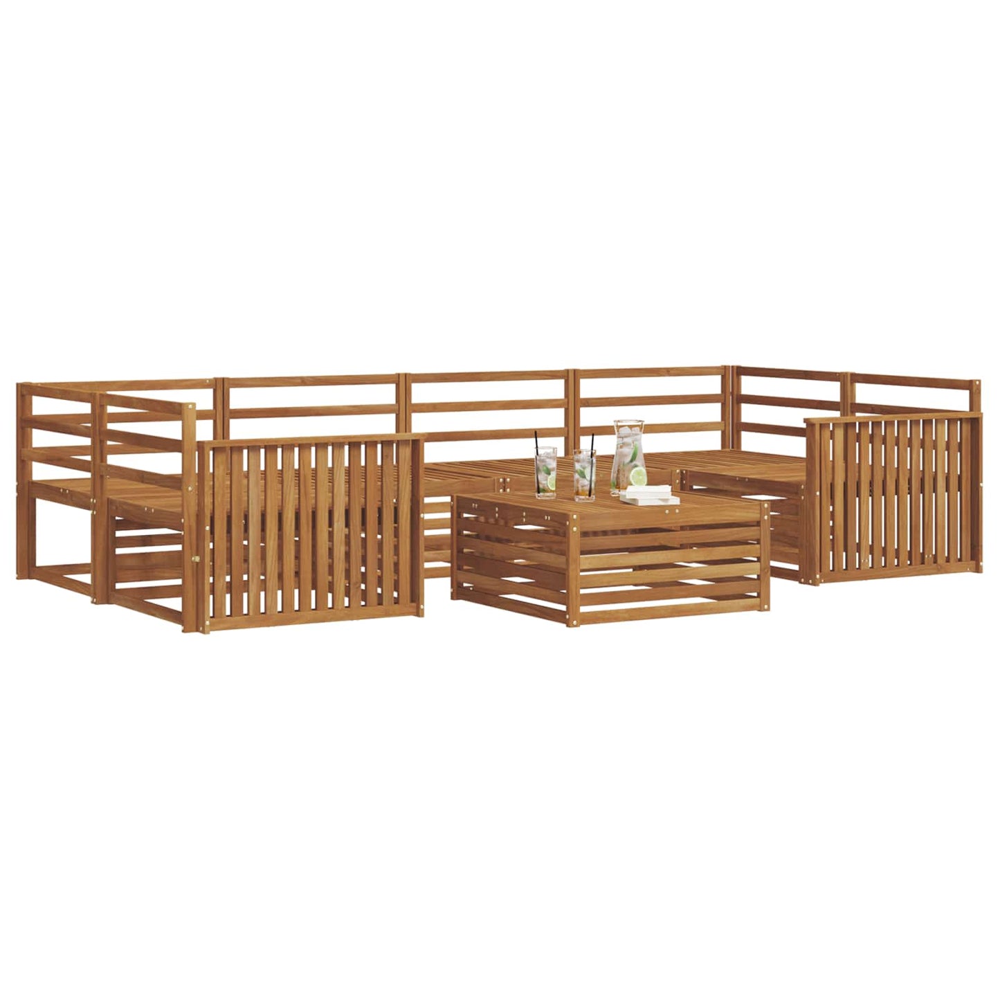 Set di divani da esterno 7 pcs Naturale | homemem39