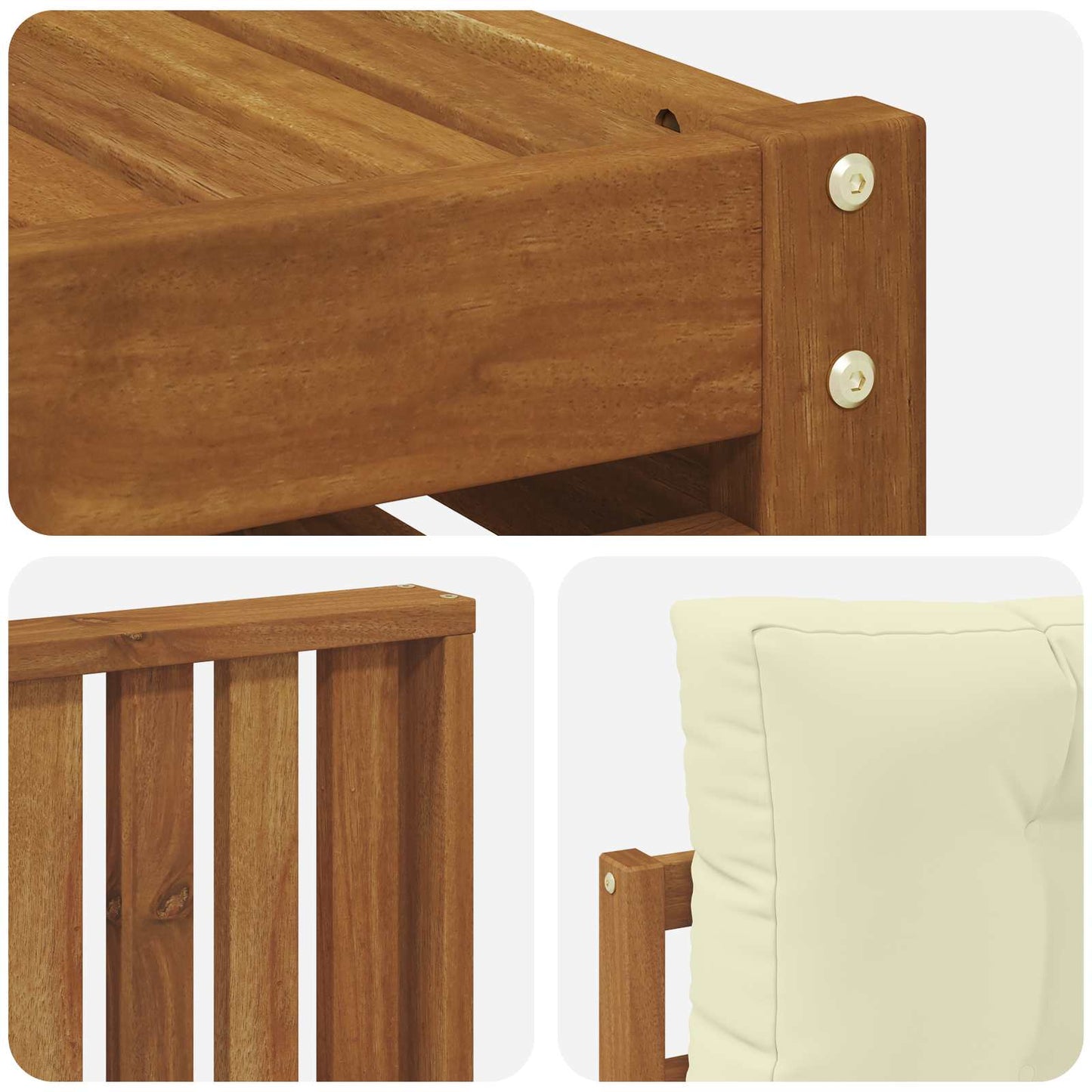Set di divani da esterno con cuscino 7 pcs Naturale e Crema | homemem39