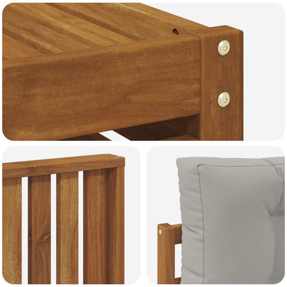Set di divani da esterno 7 pcs Grigio Naturale e Chiaro