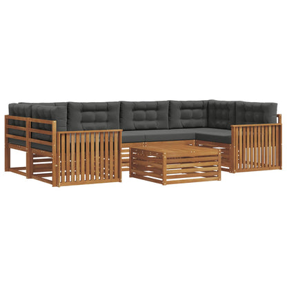 Set di divani da esterno con cuscino 7 pcs Naturale e Antracite | homemem39