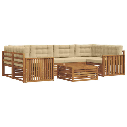 Set di divani da esterno con cuscino 7 pcs Naturale e Beige | homemem39