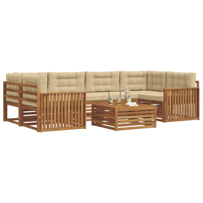 Set di divani da esterno con cuscino 7 pcs Naturale e Beige | homemem39