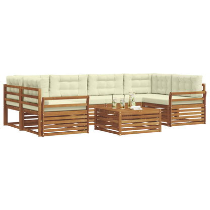 Set di divani da esterno con cuscino 7 pcs Naturale e Crema | homemem39