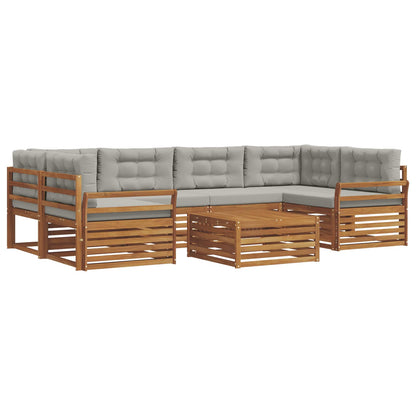 Set di divani da esterno 7 pcs Grigio Naturale e Chiaro | homemem39