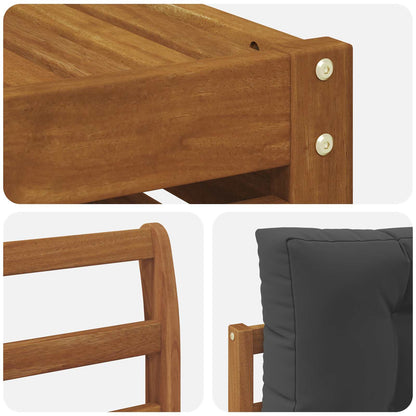 Set di divani da esterno con cuscino 7 pcs Naturale e Antracite | homemem39