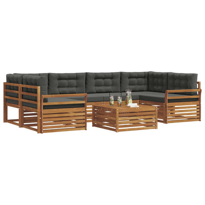 Set di divani da esterno con cuscino 7 pcs Naturale e Antracite | homemem39