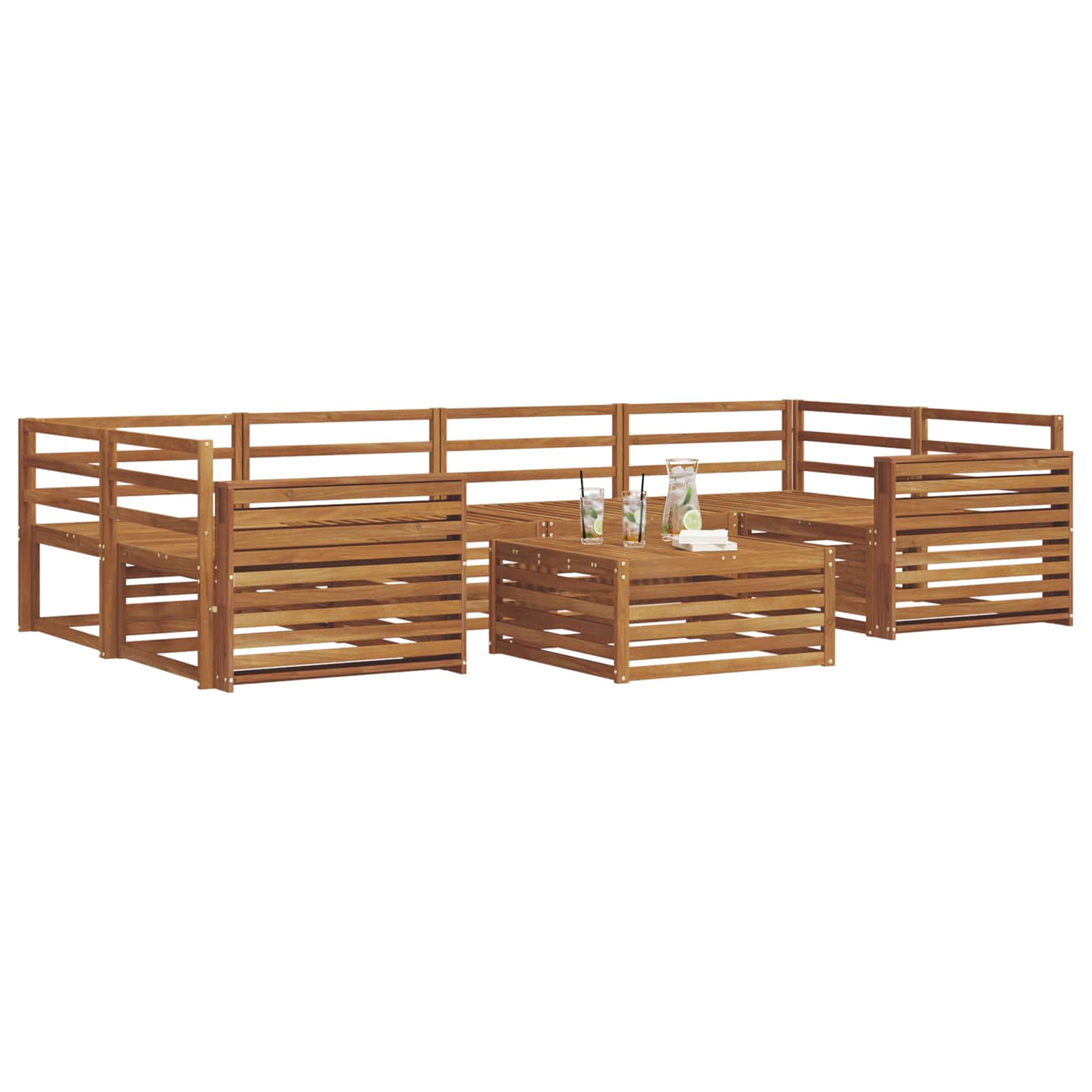 Set di divani da esterno 7 pcs Naturale | homemem39