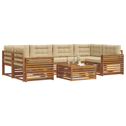 Set di divani da esterno con cuscino 7 pcs Naturale e Beige | homemem39