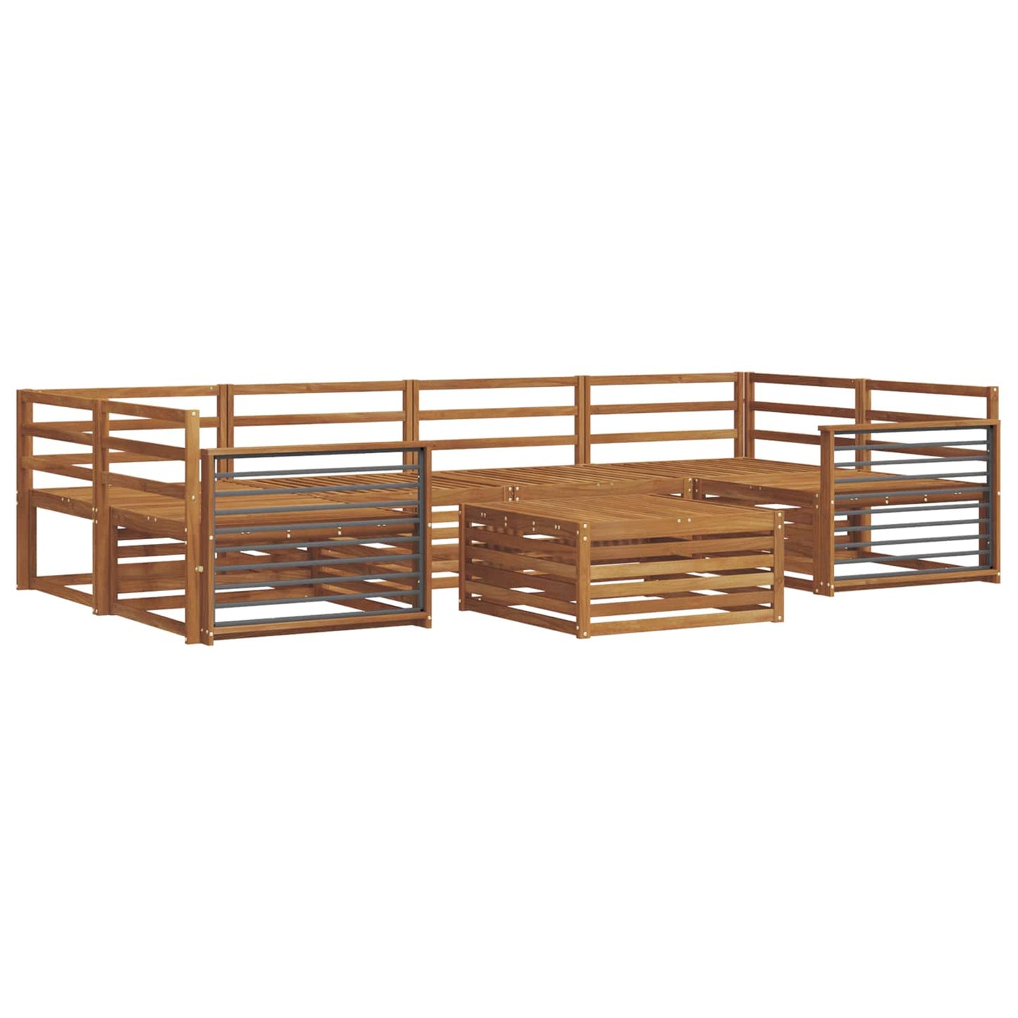 Set di divani da esterno 7 pcs Naturale
