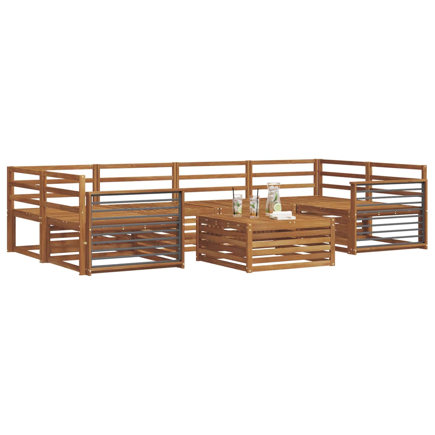 Set di divani da esterno 7 pcs Naturale