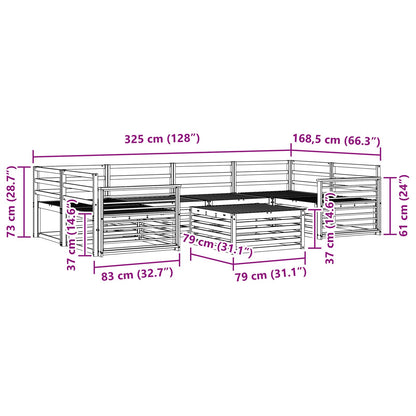 Set di divani da esterno 7 pcs Naturale | homemem39