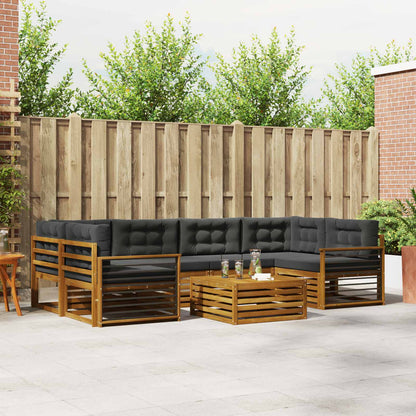 Set di divani da esterno con cuscino 7 pcs Naturale e Antracite | homemem39