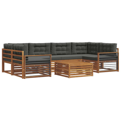 Set di divani da esterno con cuscino 7 pcs Naturale e Antracite | homemem39
