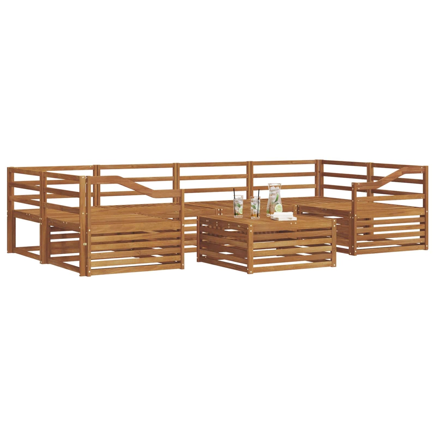 Set di divani da esterno 7 pcs Naturale | homemem39