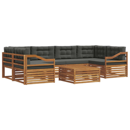 Set di divani da esterno con cuscino 7 pcs Naturale e Antracite