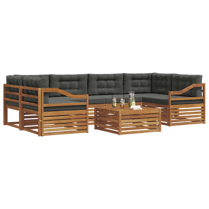 Set di divani da esterno con cuscino 7 pcs Naturale e Antracite