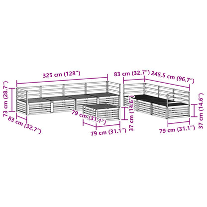 Set di divani da esterno 8 pcs Naturale