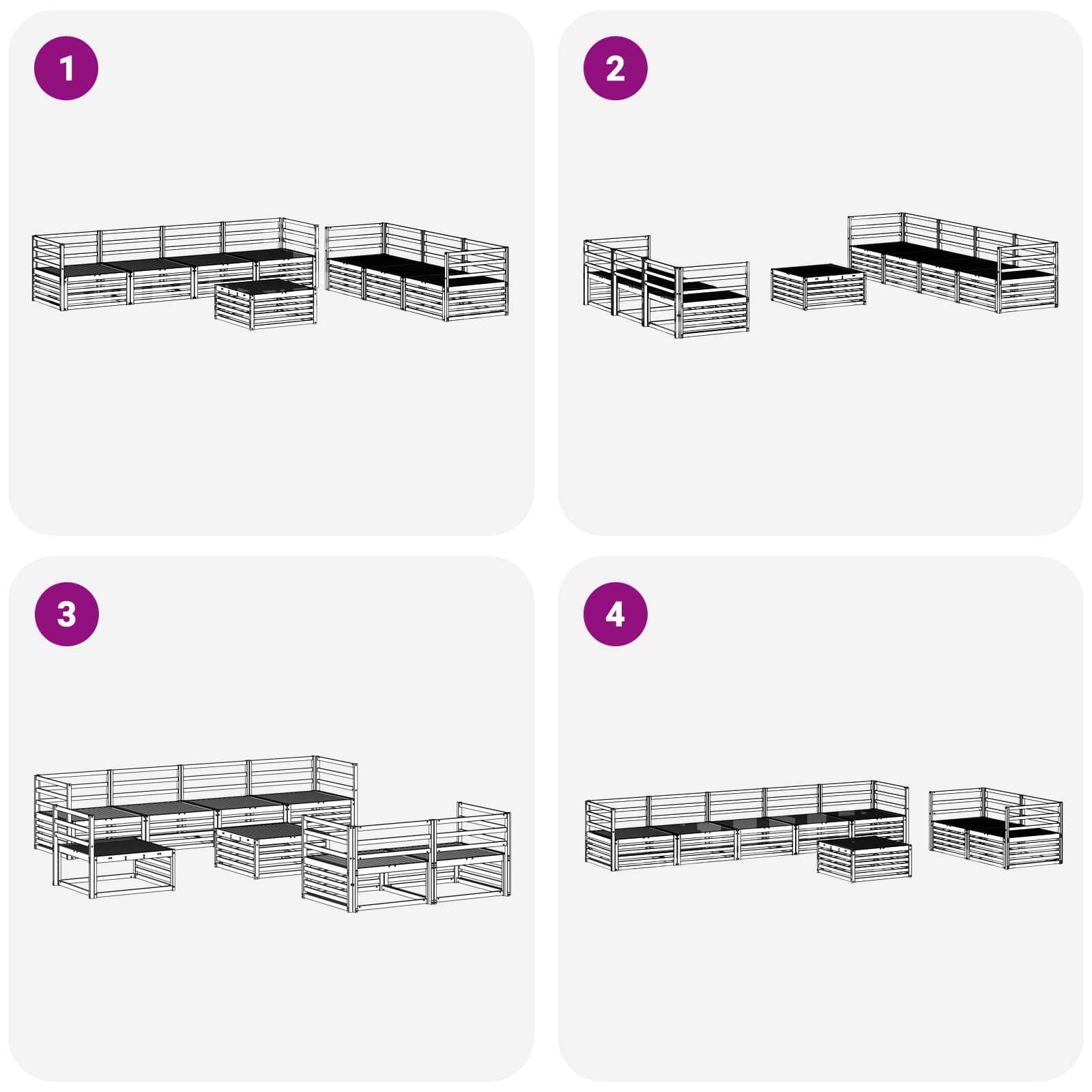 Set di divani da esterno 8 pcs Naturale | homemem39