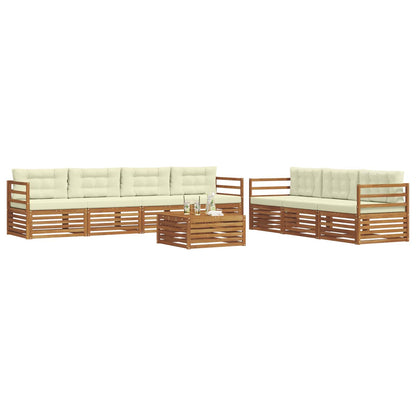 Set di divani da esterno con cuscino 8 pcs Naturale e Crema | homemem39