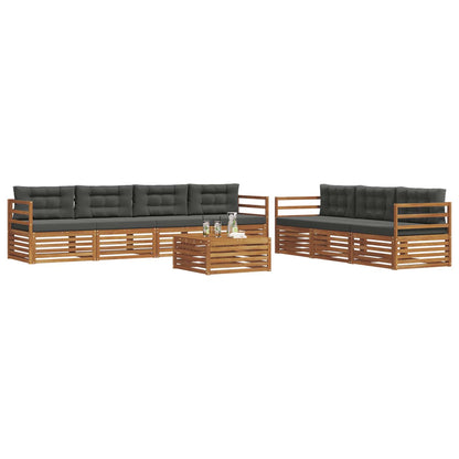 Set di divani da esterno con cuscino 8 pcs Naturale e Antracite