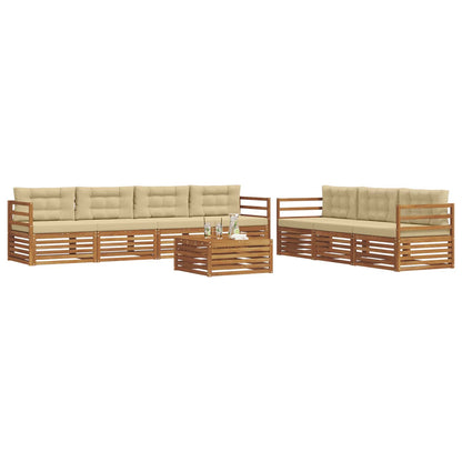 Set di divani da esterno con cuscino 8 pcs Naturale e Beige | homemem39